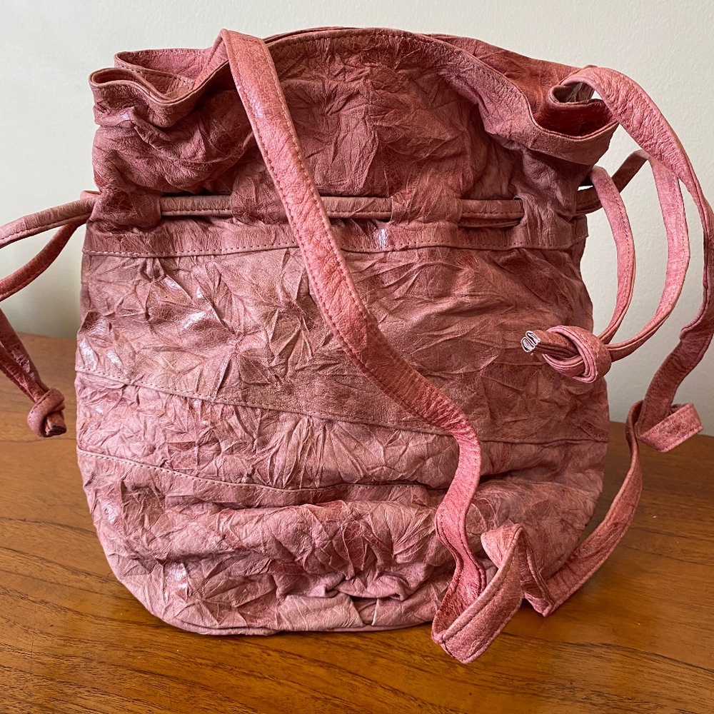Vintage 80's Crinkle Leather Purse